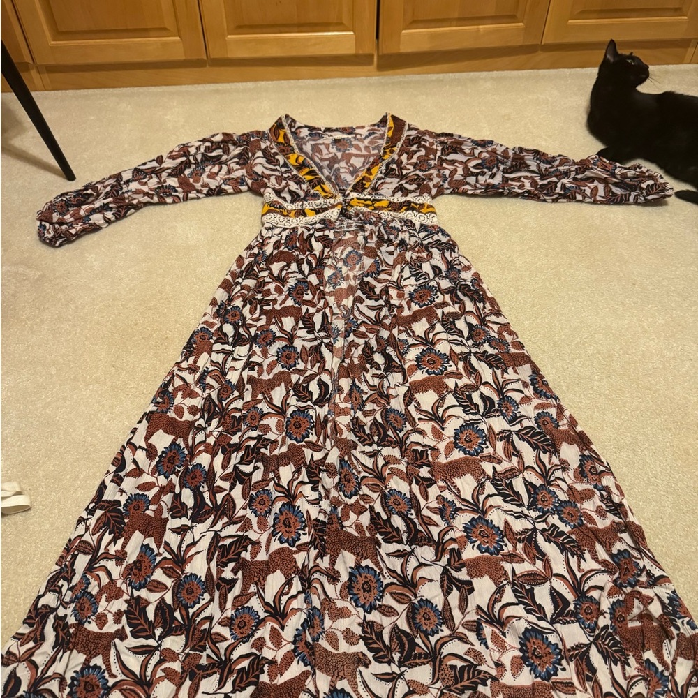 Floral V-Neck Dress/Cardigan - Multicolor